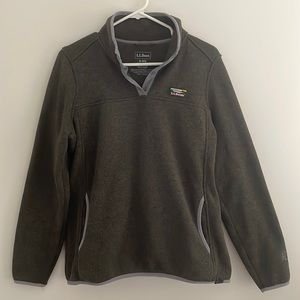 L.L.Bean Green Sweater Fleece Pullover